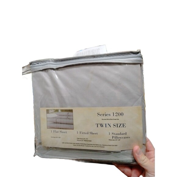 Lavish Home, Silver Gray Brushed Microfiber Set-3 Piece Bed Linens-Fitted & Flat - Picture 1 of 1
